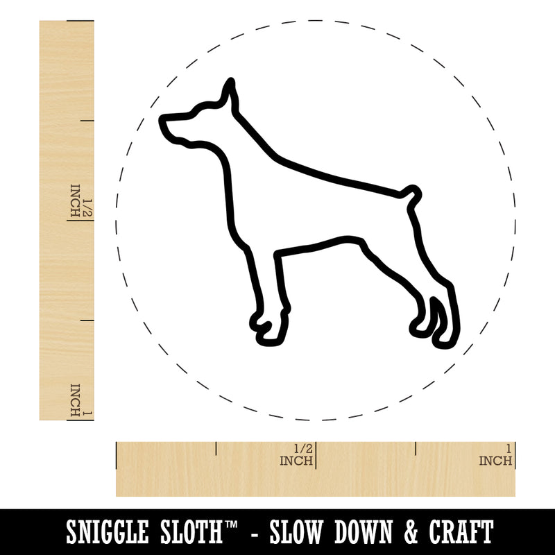 Dobermann Pinscher Dog Outline Rubber Stamp for Stamping Crafting Planners
