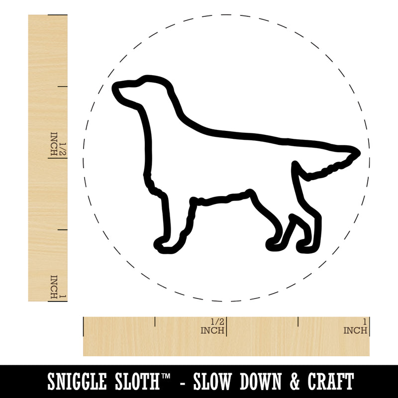 Flat-Coated Retriever Dog Outline Rubber Stamp for Stamping Crafting Planners