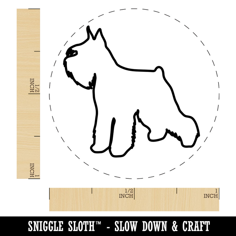 Miniature Schnauzer Dog Outline Rubber Stamp for Stamping Crafting Planners