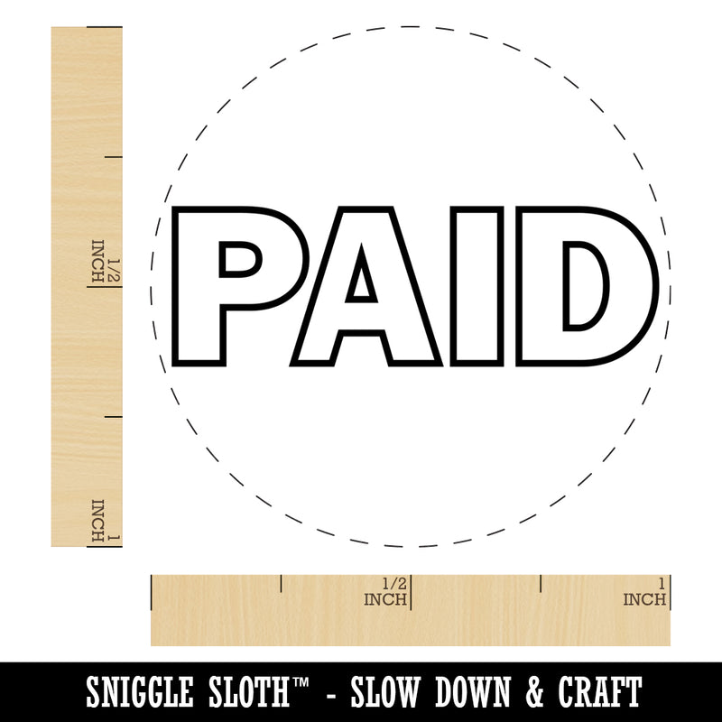Paid Bold Text Outline Rubber Stamp for Stamping Crafting Planners