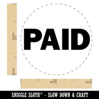 Paid Bold Text Solid Rubber Stamp for Stamping Crafting Planners