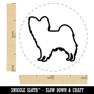 Papillon Continental Toy Spaniel Dog Outline Rubber Stamp for Stamping Crafting Planners