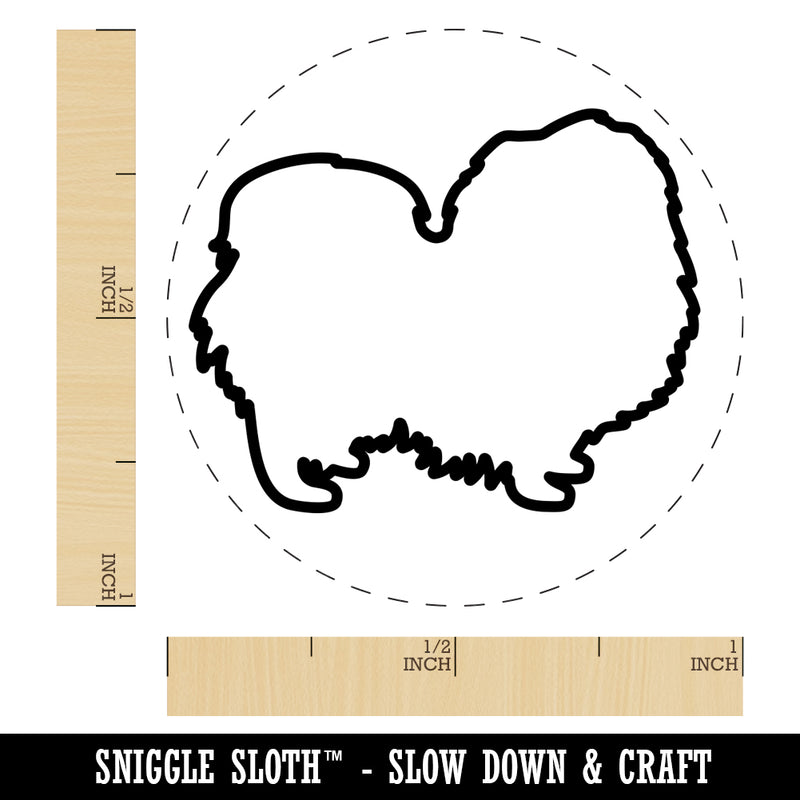 Pekingese Dog Outline Rubber Stamp for Stamping Crafting Planners