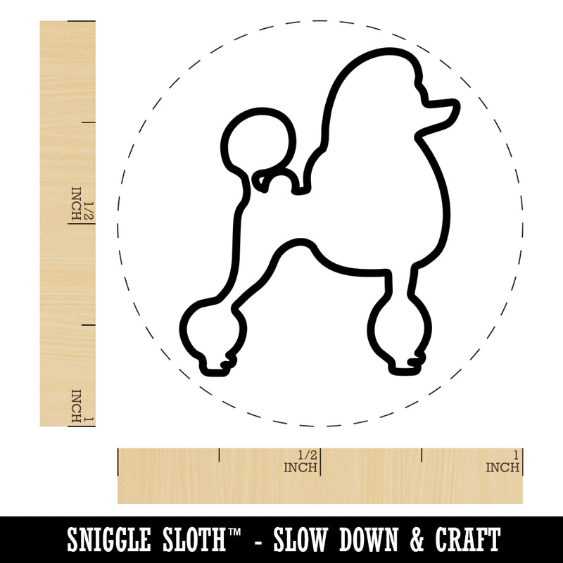 Standard Poodle Dog Outline Rubber Stamp for Stamping Crafting Planners