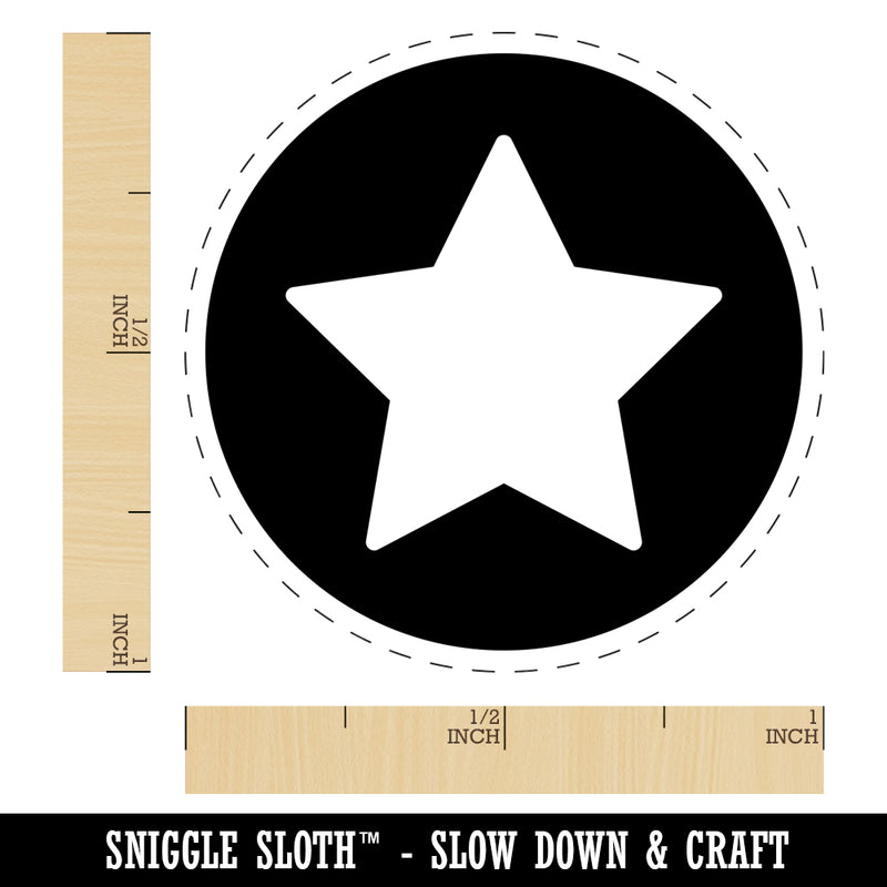 Star in Circle Rubber Stamp for Stamping Crafting Planners