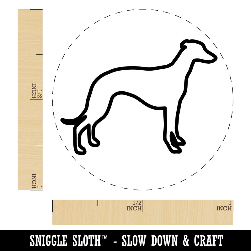 Whippet Dog Outline Rubber Stamp for Stamping Crafting Planners