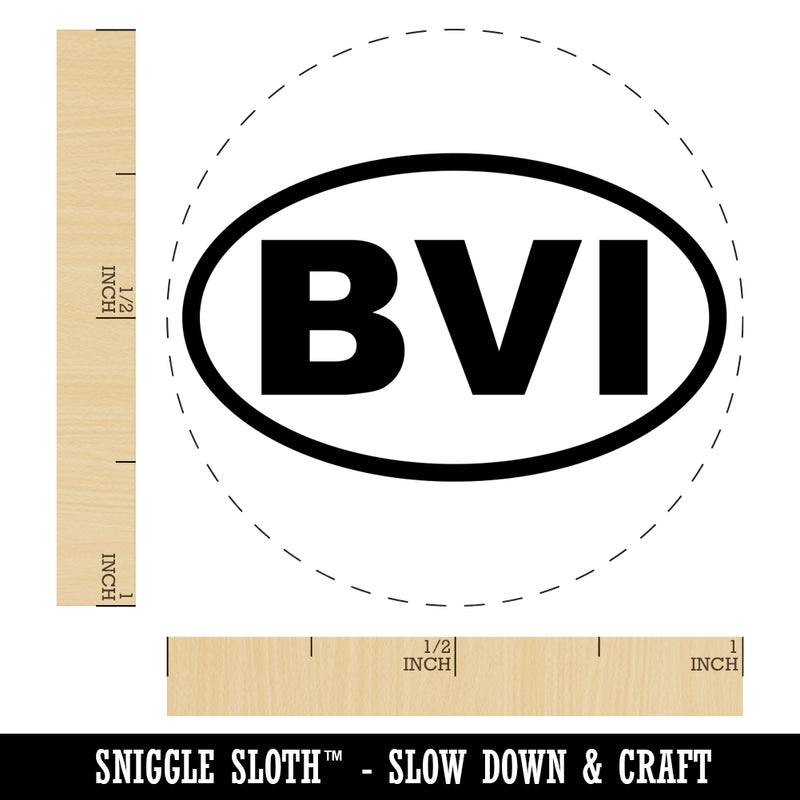 British Virgin Islands BVI Euro Oval Rubber Stamp for Stamping Crafting Planners