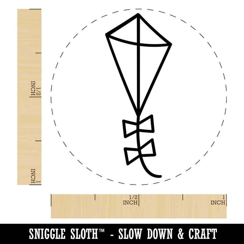 Cute Kite Outline Rubber Stamp for Stamping Crafting Planners