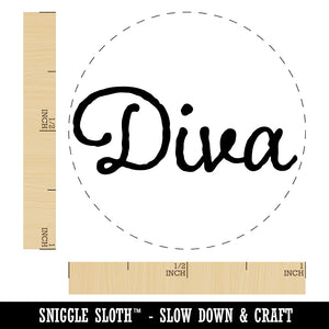 Diva Fun Text Rubber Stamp for Stamping Crafting Planners