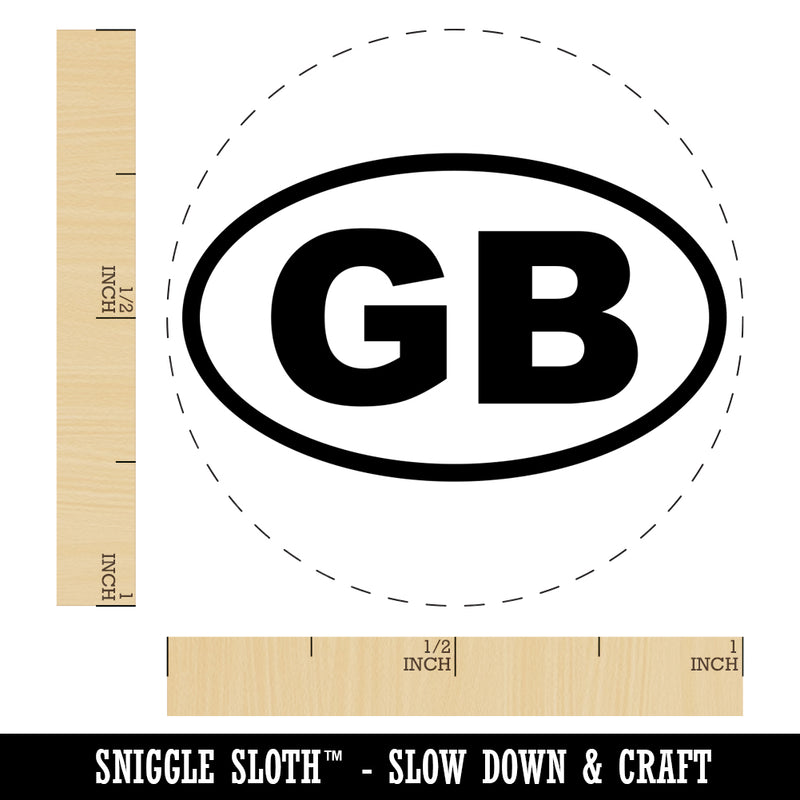 Great Britain GB Euro Oval Rubber Stamp for Stamping Crafting Planners