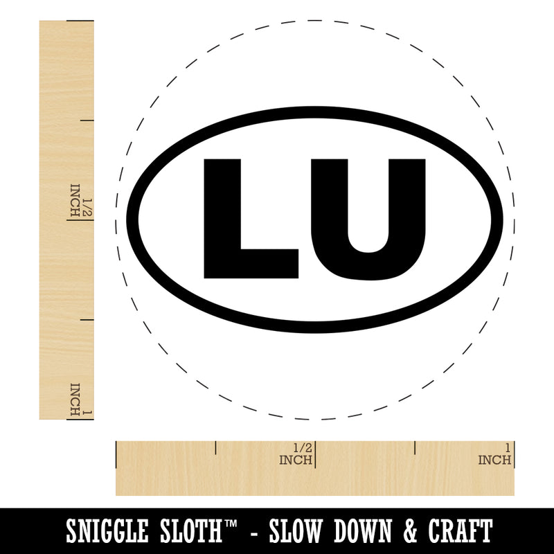 Luxembourg LU Euro Oval Rubber Stamp for Stamping Crafting Planners
