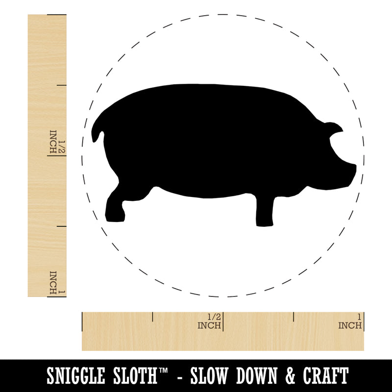 Pig Solid Side View Rubber Stamp for Stamping Crafting Planners
