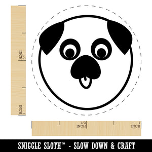 Playful Pug Face Rubber Stamp for Stamping Crafting Planners