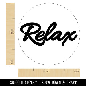 Relax Fun Text Rubber Stamp for Stamping Crafting Planners