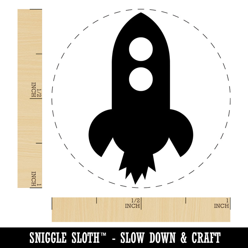 Rocket Ship Doodle Rubber Stamp for Stamping Crafting Planners
