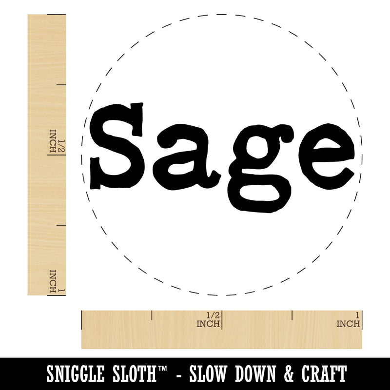 Sage Herb Fun Text Rubber Stamp for Stamping Crafting Planners
