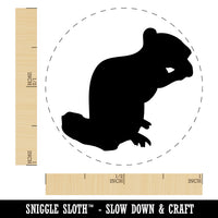 Squirrel Chipmunk Eating Solid Rubber Stamp for Stamping Crafting Planners