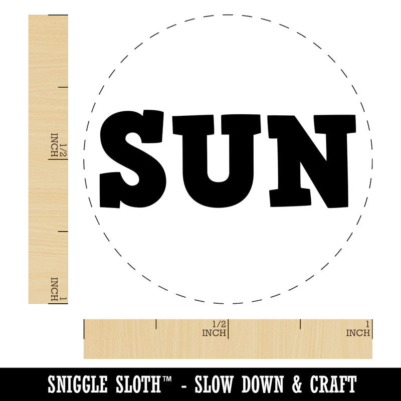 Sun Fun Text Rubber Stamp for Stamping Crafting Planners