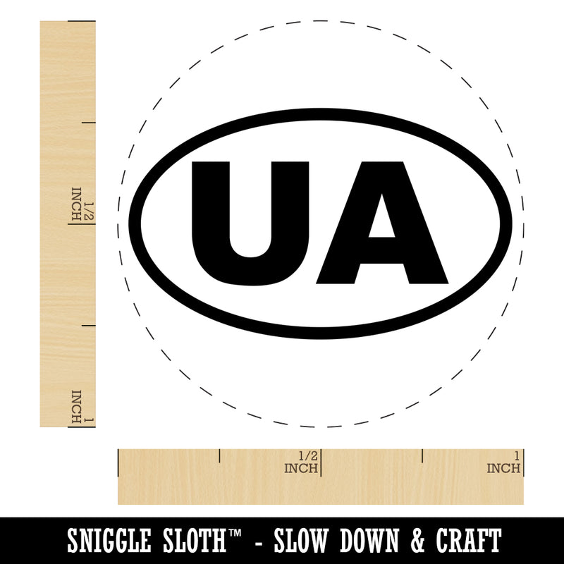 Ukraine UA Euro Oval Rubber Stamp for Stamping Crafting Planners