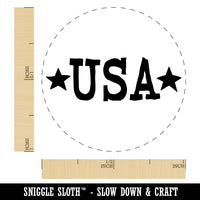 USA with Stars Patriotic Fun Text Rubber Stamp for Stamping Crafting Planners