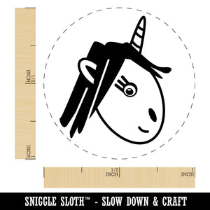 Adorable Unicorn Face Doodle Rubber Stamp for Stamping Crafting Planners