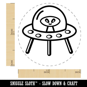 Alien Space Ship UFO Rubber Stamp for Stamping Crafting Planners