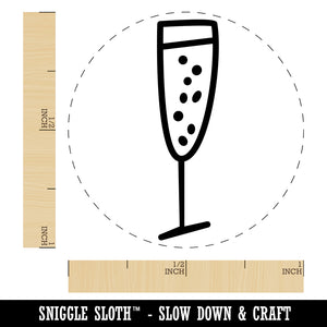 Champagne Glass Doodle Rubber Stamp for Stamping Crafting Planners