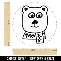 Cozy Polar Bear Rubber Stamp for Stamping Crafting Planners