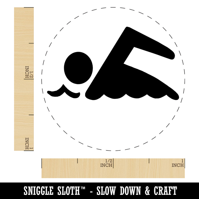 Swimming Symbol Rubber Stamp for Stamping Crafting Planners