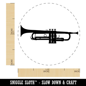 Trumpet Music Instrument Silhouette Rubber Stamp for Stamping Crafting Planners