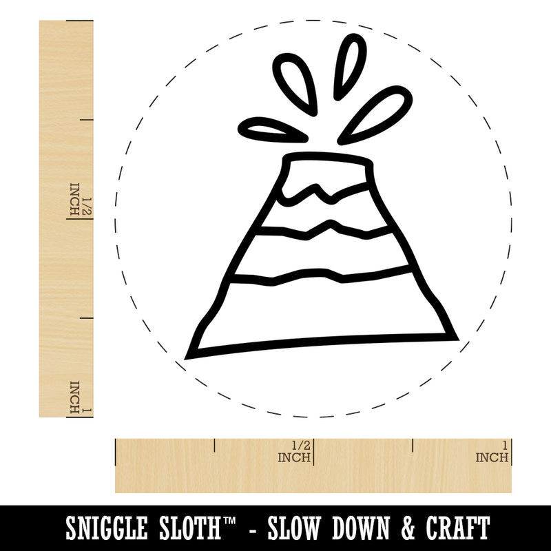 Volcano Doodle Rubber Stamp for Stamping Crafting Planners