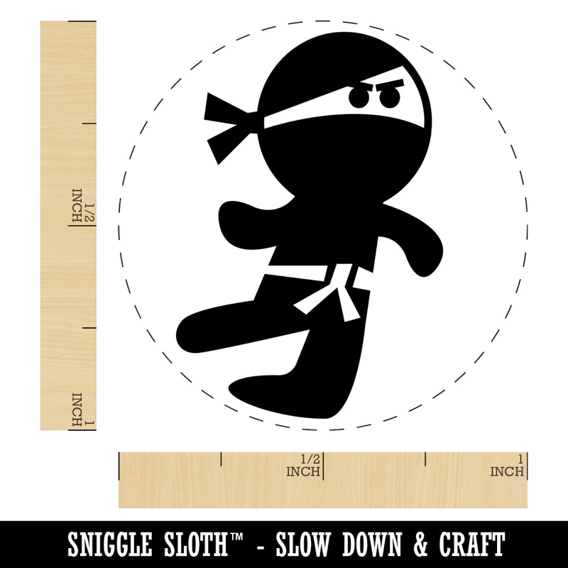 Cute Fighting Ninja Rubber Stamp for Stamping Crafting Planners