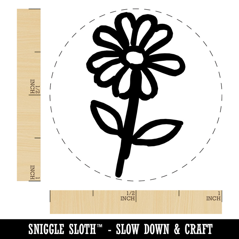Daisy Flower Sketch Rubber Stamp for Stamping Crafting Planners