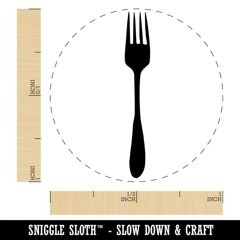 Fork Solid Utensil Eating Sketch Rubber Stamp for Stamping Crafting Planners