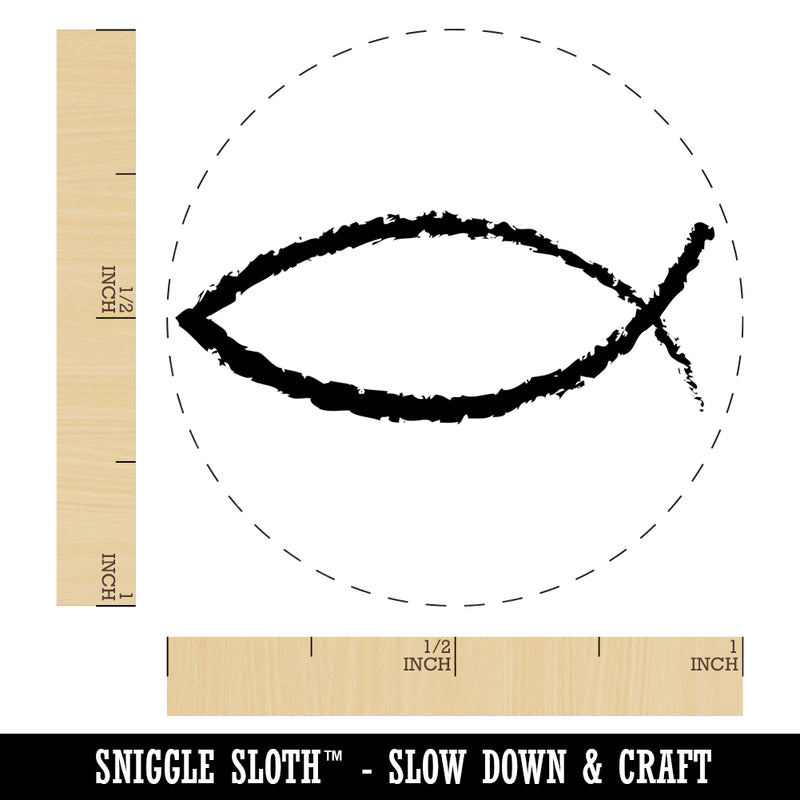 Ichthys Fish Christian Sketch Rubber Stamp for Stamping Crafting Planners
