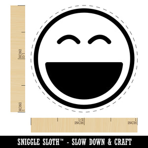 Laughing Happy Face Big Smile Mouth Emoticon Rubber Stamp for Stamping Crafting Planners