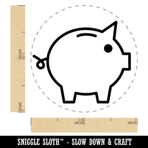 Piggy Bank Outline Rubber Stamp for Stamping Crafting Planners