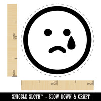 Sad Tear Crying Frown Face Emoticon Rubber Stamp for Stamping Crafting Planners