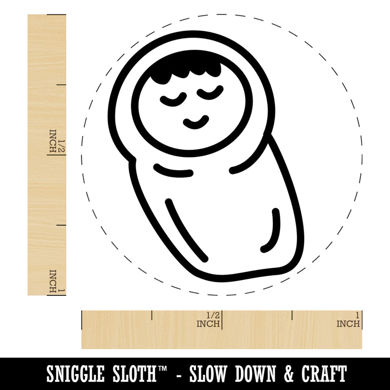 Sleeping Baby Doodle Rubber Stamp for Stamping Crafting Planners