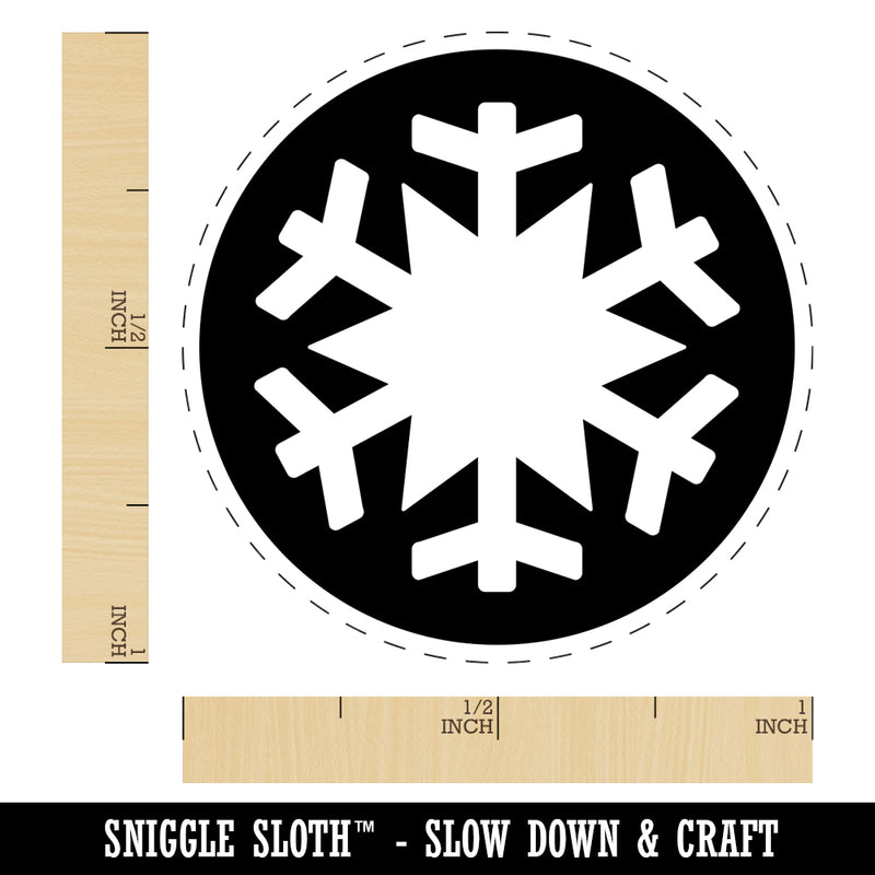 Snowflake in Circle Winter Snowing Rubber Stamp for Stamping Crafting Planners
