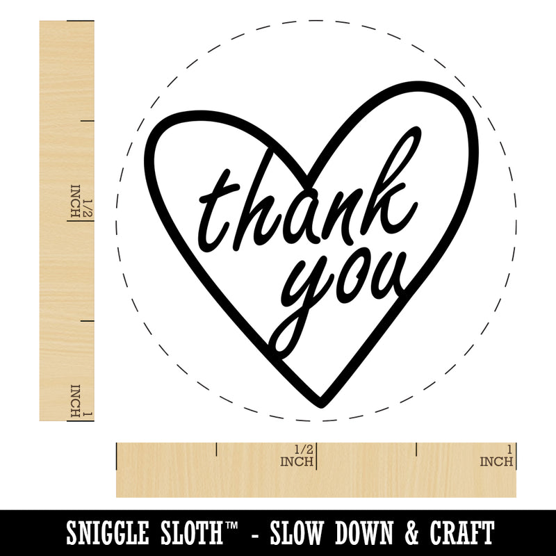 Thank You in Heart Rubber Stamp for Stamping Crafting Planners