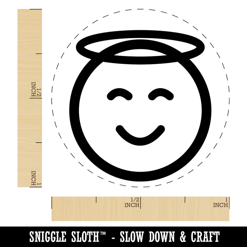 Angel Face Halo Emoticon Rubber Stamp for Stamping Crafting Planners