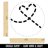 Dashed Heart Rubber Stamp for Stamping Crafting Planners