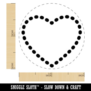 Dotted Heart Outline Rubber Stamp for Stamping Crafting Planners