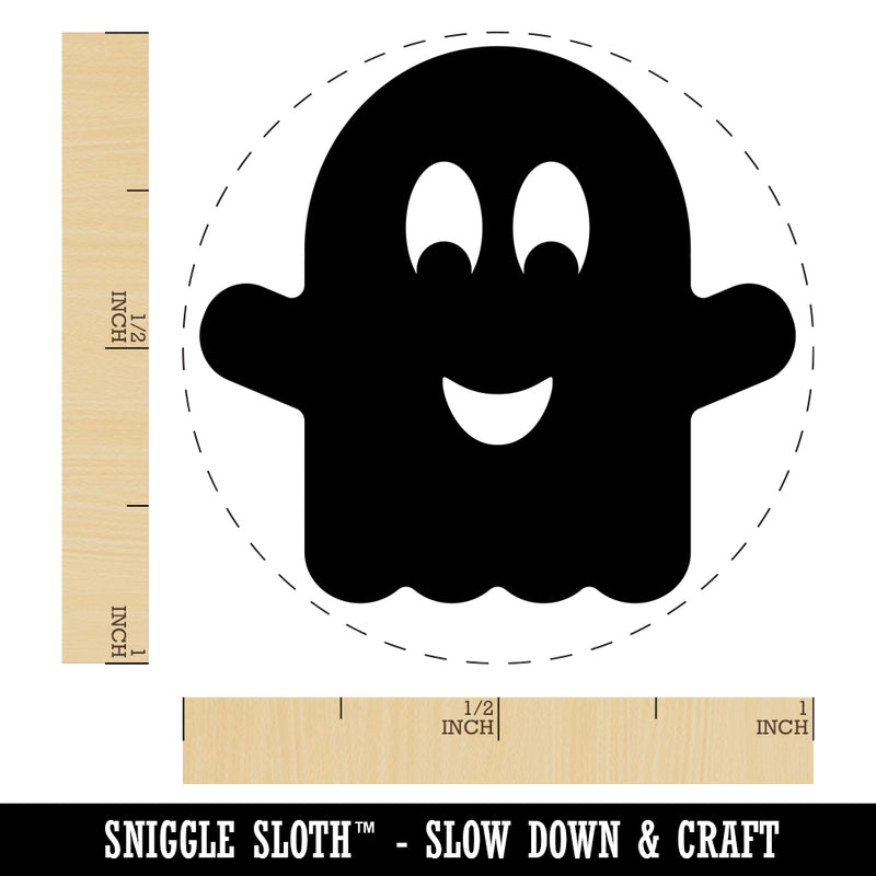 Ghost Smiling Halloween Rubber Stamp for Stamping Crafting Planners