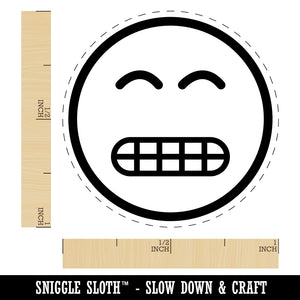 Grimace Face Sheepish Emoticon Rubber Stamp for Stamping Crafting Planners