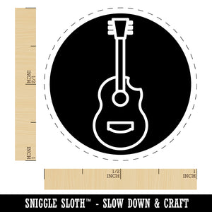 Guitar in Circle Music Rubber Stamp for Stamping Crafting Planners