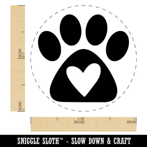 Paw Print with Heart Dog Rubber Stamp for Stamping Crafting Planners