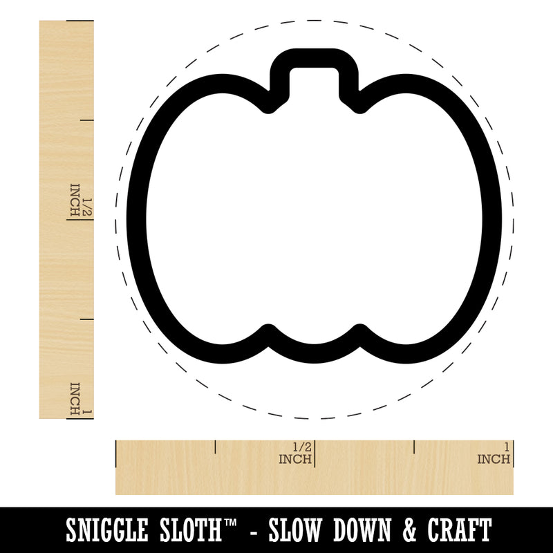 Pumpkin Outline Halloween Fall Harvest Rubber Stamp for Stamping Crafting Planners