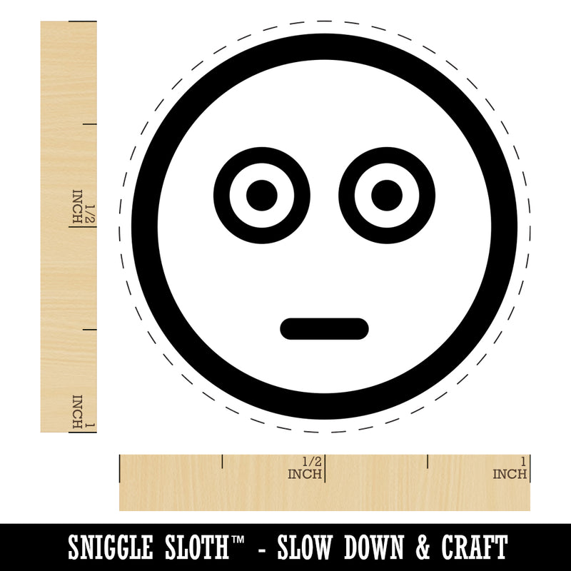 Scared Face Emoticon Rubber Stamp for Stamping Crafting Planners